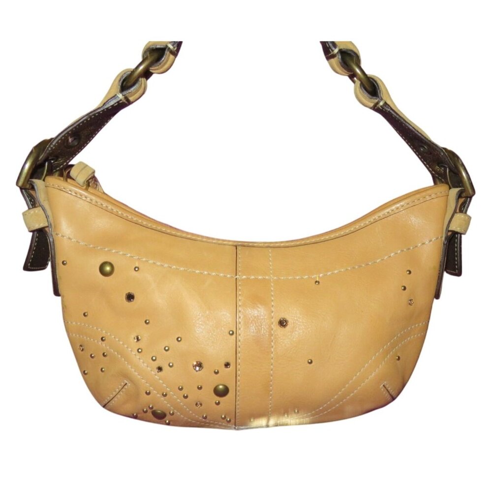 Coach 2005 Soho Studs & Swarovski Crystal Distressed Vachetta Leather Demi Bag
